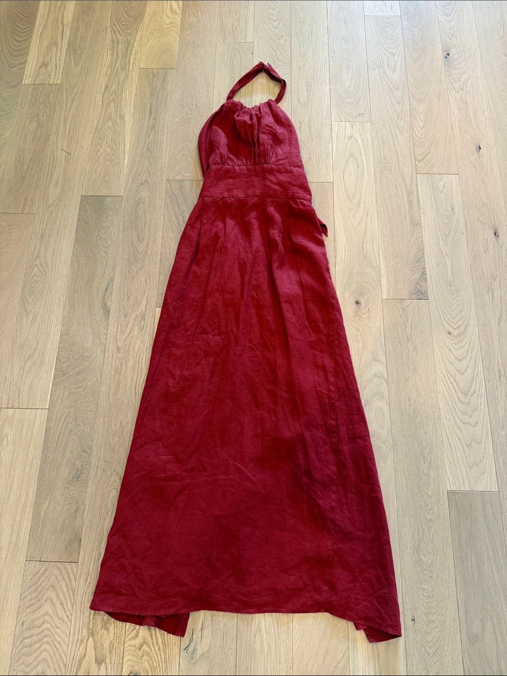 Banana Republic Halter Open Back Linen Maxi Dress Italian Parisian Euro Summer - Picture 2 of 8